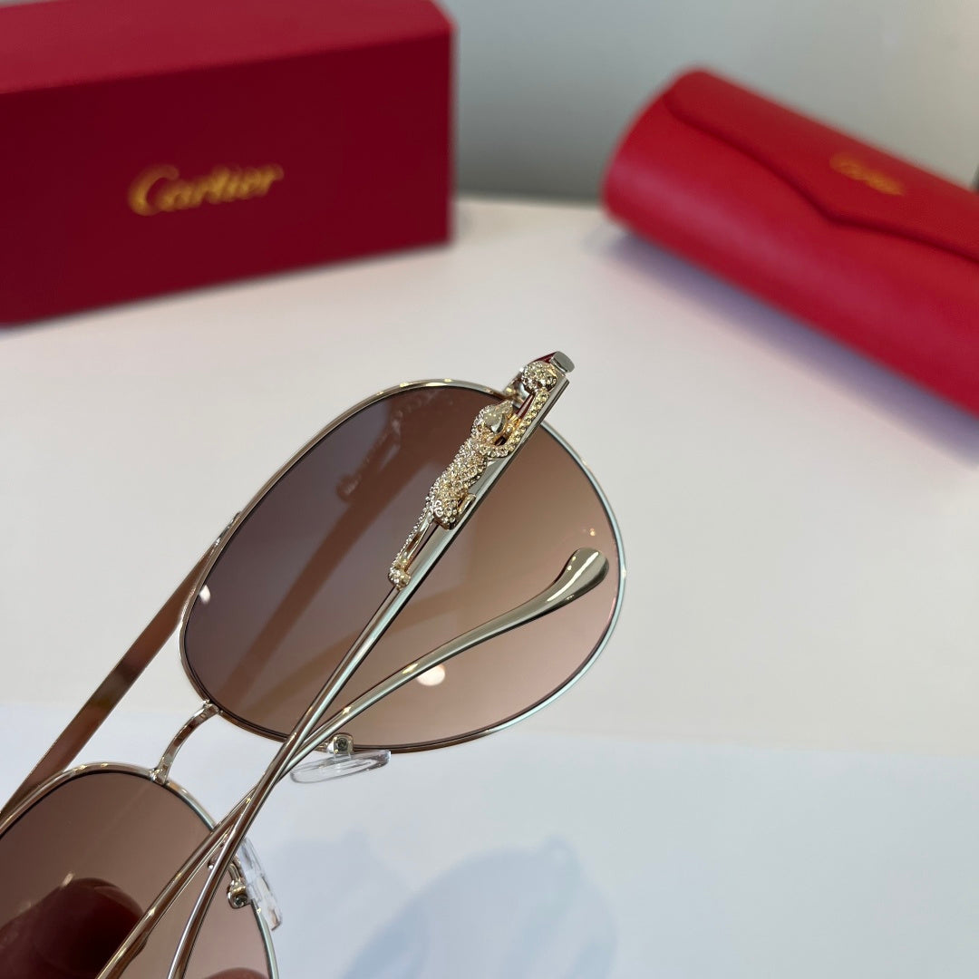 Cartier Lightweight Metal Rimless Brown Lens Sunglasses for Men & Wom - 867190 - detail image 7