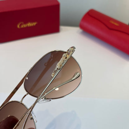 Cartier Lightweight Metal Rimless Brown Lens Sunglasses for Men & Wom - 998269 - detail image 7
