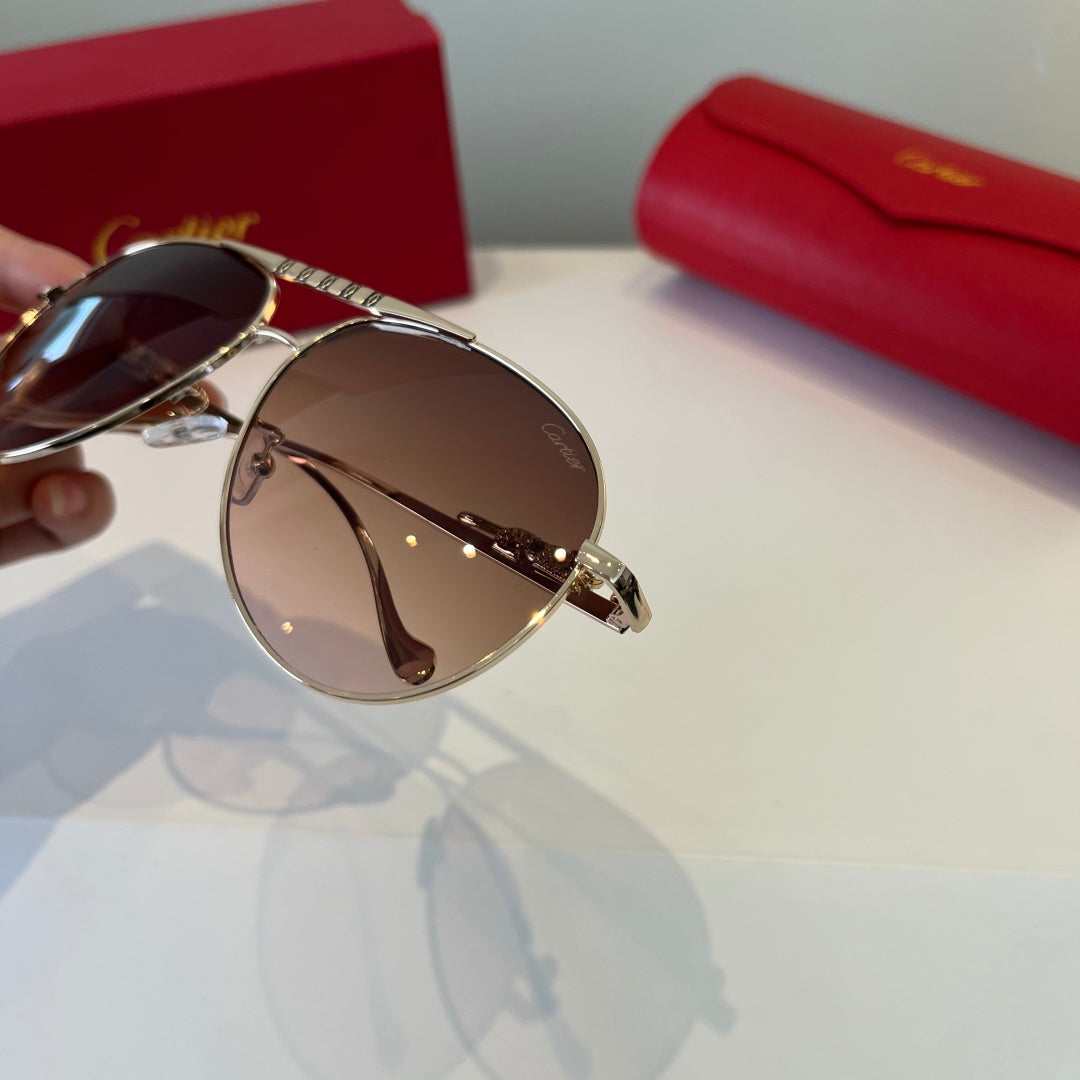 Cartier Lightweight Metal Rimless Brown Lens Sunglasses for Men & Wom - 432269 - detail image 6