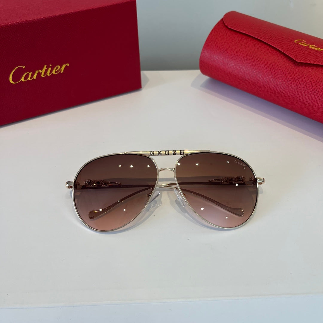 Cartier Lightweight Metal Rimless Brown Lens Sunglasses for Men & Wom - 867190 - detail image 5