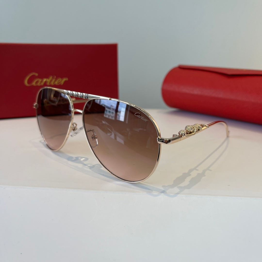 Cartier Lightweight Metal Rimless Brown Lens Sunglasses for Men & Wom - 449503 - detail image 3