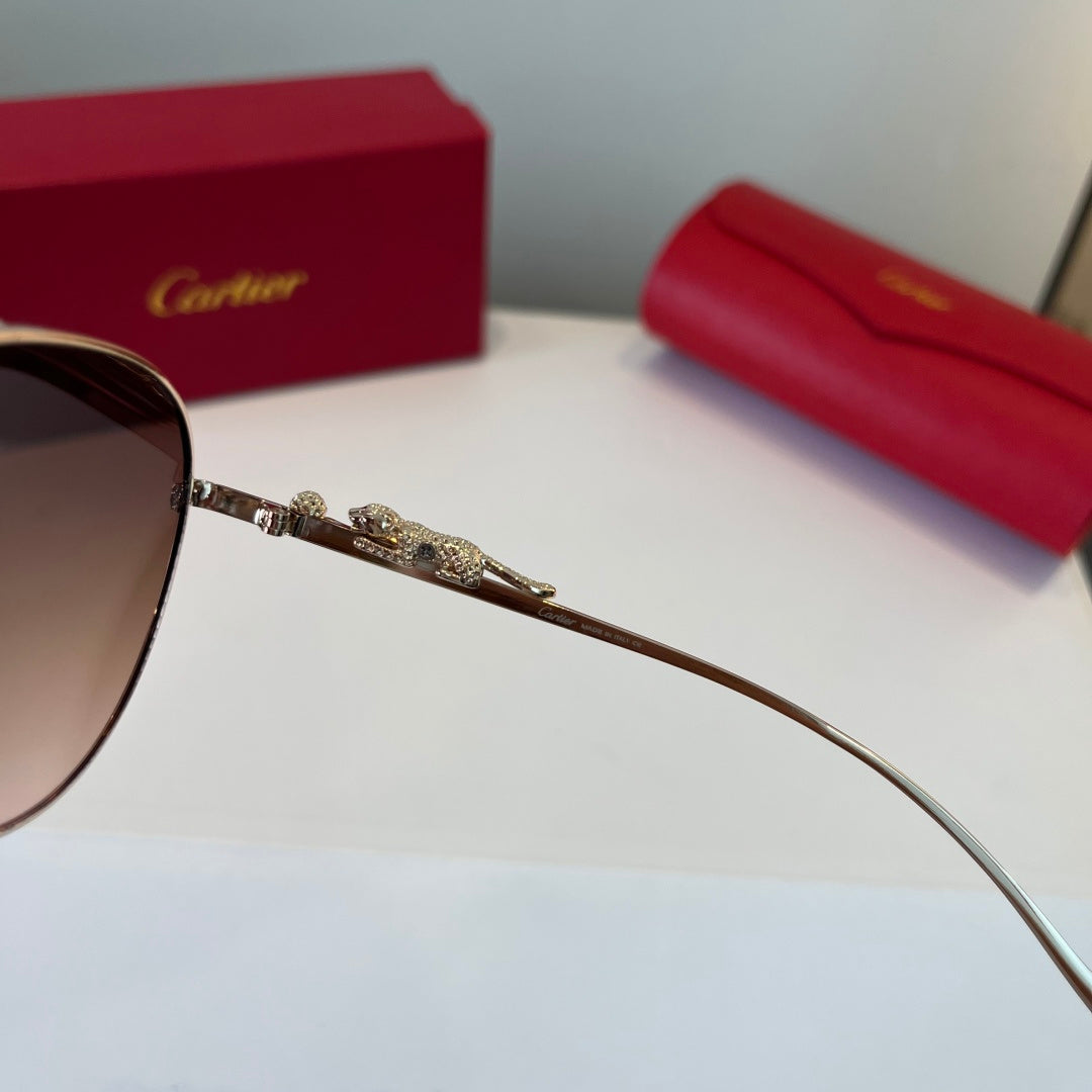 Cartier Lightweight Metal Rimless Brown Lens Sunglasses for Men & Wom - 867190 - detail image 9