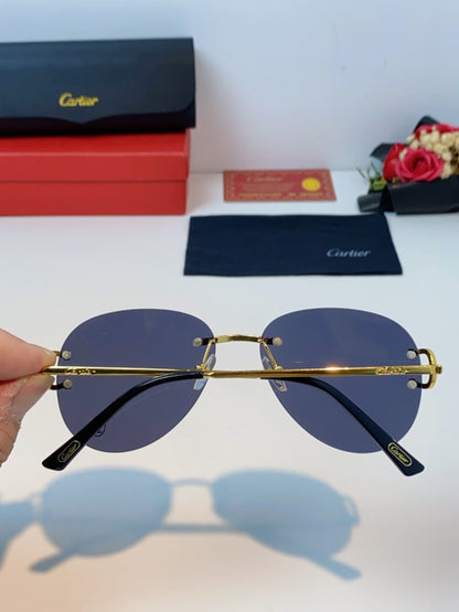Cartier Lightweight Rimless Black Lens Sunglasses for Men & Women - 432291 - detail image 5