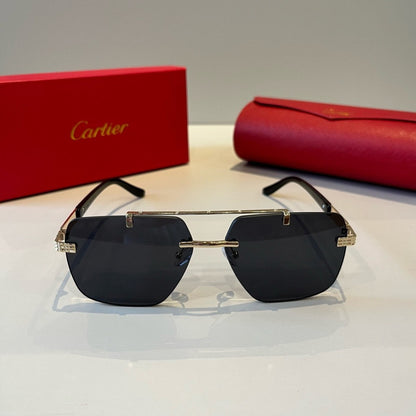 Cartier Lightweight Metal Rimless Silver Lens Sunglasses for Men & Wo - 449461 - detail image 2
