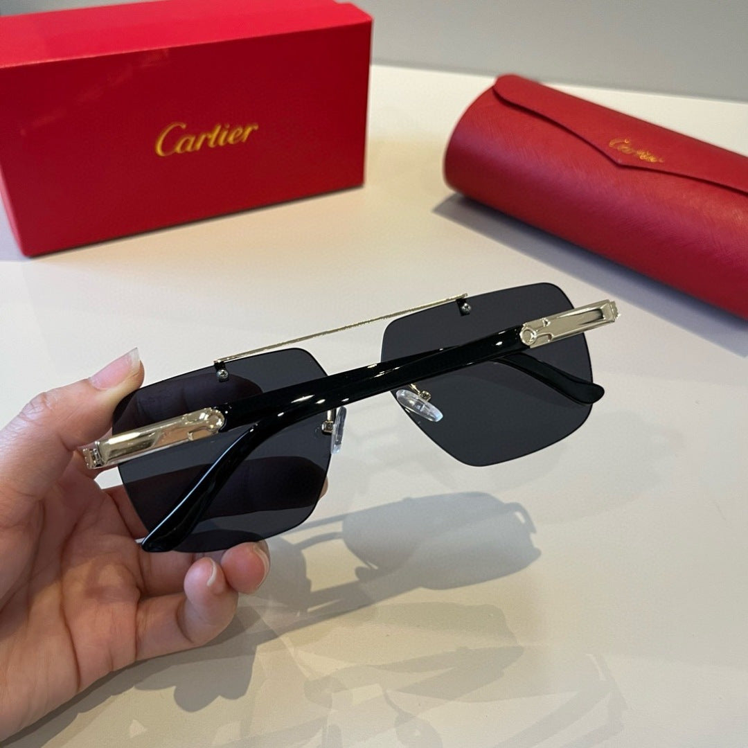 Cartier Lightweight Metal Rimless Silver Lens Sunglasses for Men & Wo - 449461 - detail image 6