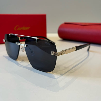 Cartier Lightweight Metal Rimless Silver Lens Sunglasses for Men & Wo - 372245 - detail image 3