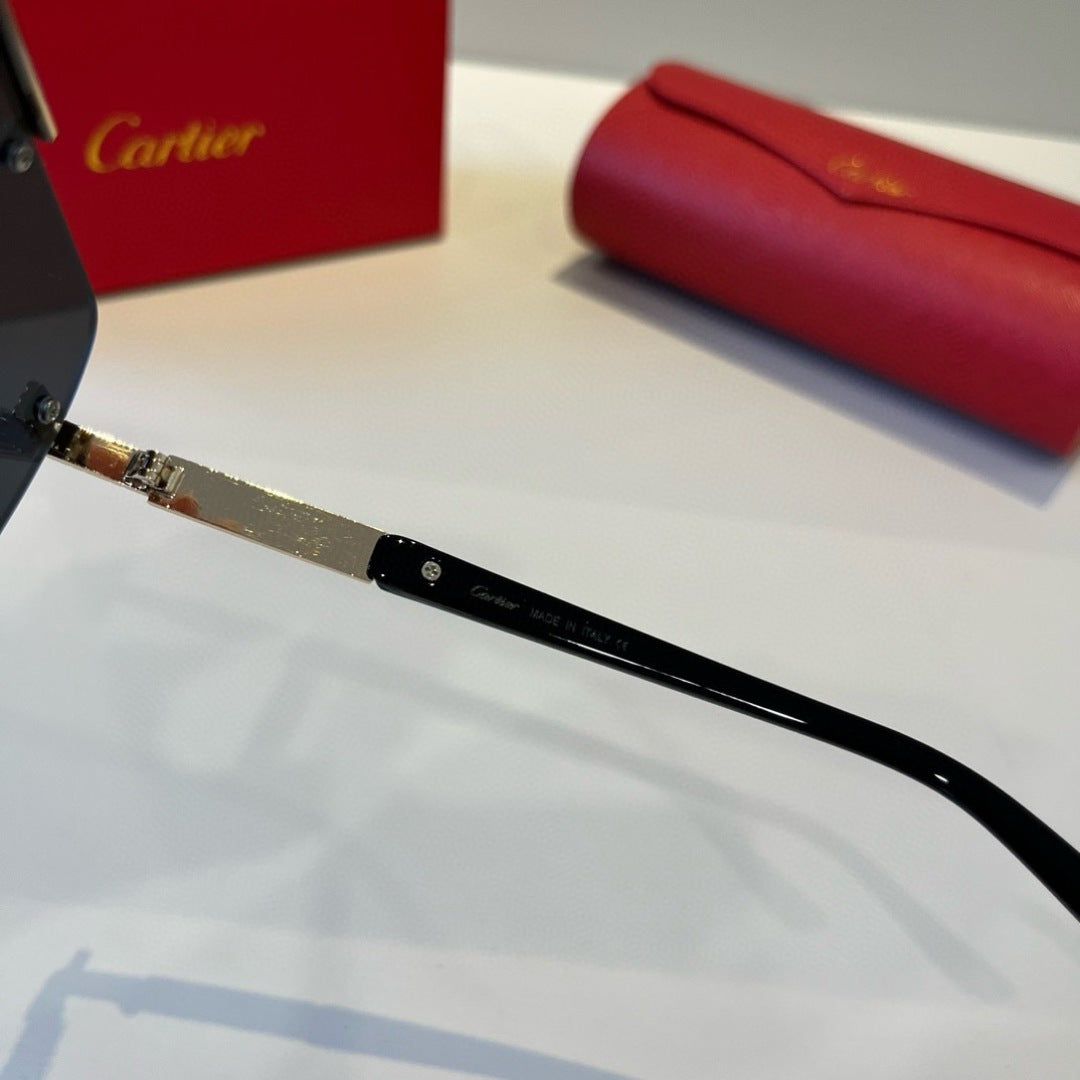 Cartier Lightweight Metal Rimless Silver Lens Sunglasses for Men & Wo - 372245 - detail image 9
