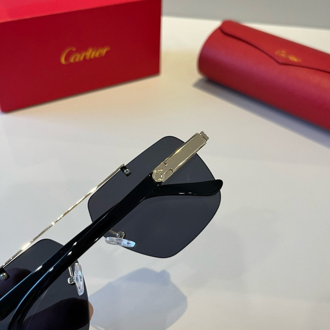 Cartier Lightweight Metal Rimless Silver Lens Sunglasses for Men & Wo - 449461 - detail image 5