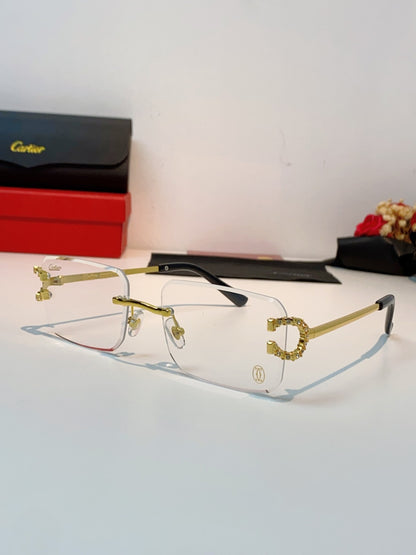 Cartier Lightweight Rimless Brown Lens Sunglasses for Men & Women - 449488