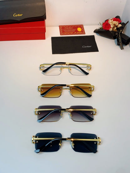 Cartier Lightweight Rimless Black Lens Sunglasses for Men & Women - 449491 - detail image 11
