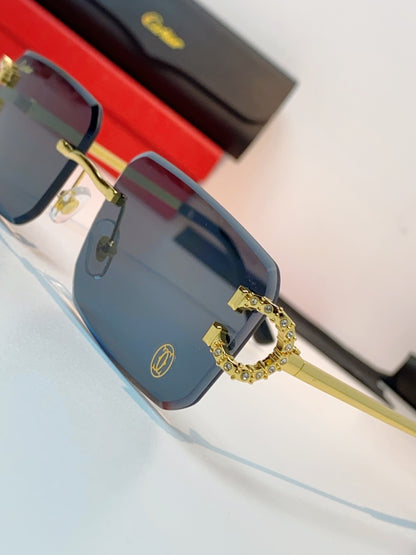 Cartier Lightweight Rimless Black Lens Sunglasses for Men & Women - 449491 - detail image 7