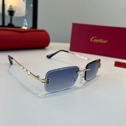 Cartier Lightweight Metal Rimless Silver Lens Sunglasses for Men & Wo - 432385 - detail image 2