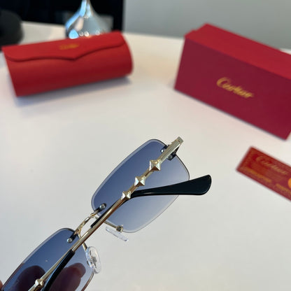 Cartier Lightweight Metal Rimless Silver Lens Sunglasses for Men & Wo - 465810 - detail image 7