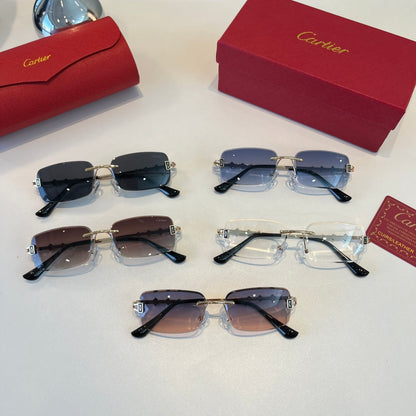 Cartier Lightweight Metal Rimless Silver Lens Sunglasses for Men & Wo - 432388 - detail image 11