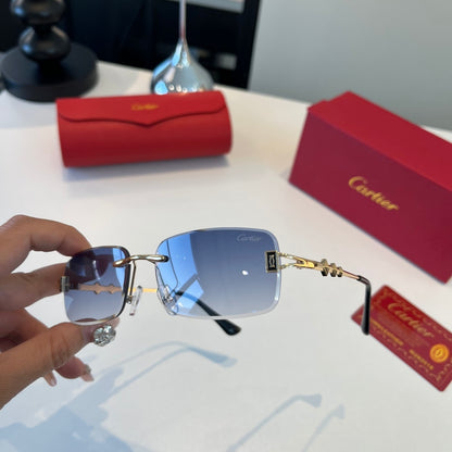 Cartier Lightweight Metal Rimless Silver Lens Sunglasses for Men & Wo - 465810 - detail image 5