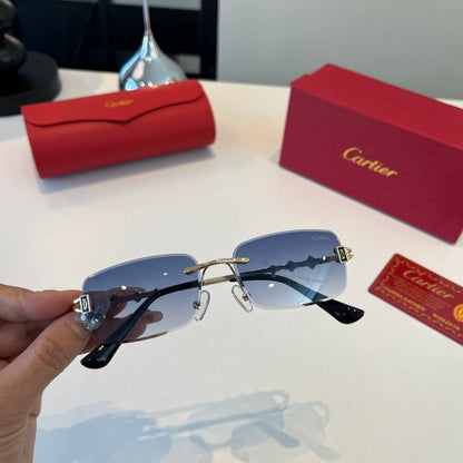 Cartier Lightweight Metal Rimless Silver Lens Sunglasses for Men & Wo - 465810 - detail image 9