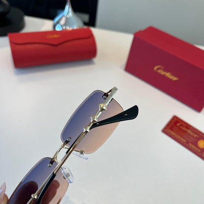 Cartier Lightweight Metal Rimless Silver Lens Sunglasses for Men & Wo - 465811 - detail image 8