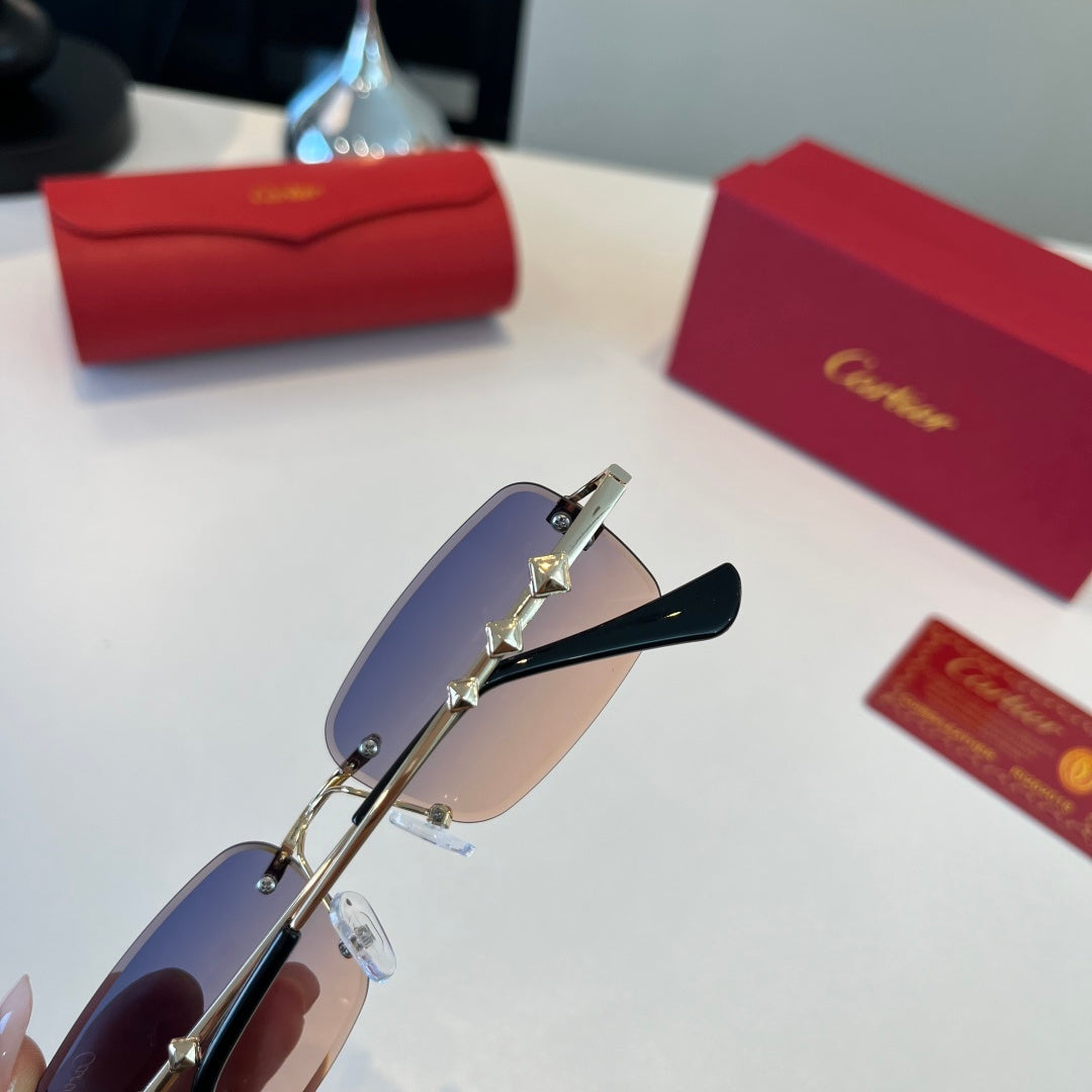 Cartier Lightweight Metal Rimless Silver Lens Sunglasses for Men & Wo - 432386 - detail image 8