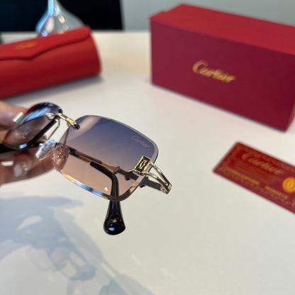 Cartier Lightweight Metal Rimless Silver Lens Sunglasses for Men & Wo - 465811 - detail image 5