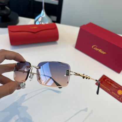 Cartier Lightweight Metal Rimless Silver Lens Sunglasses for Men & Wo - 465811 - detail image 6