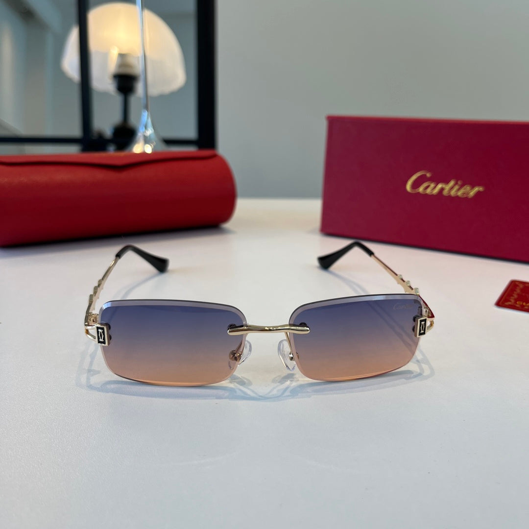 Cartier Lightweight Metal Rimless Silver Lens Sunglasses for Men & Wo - 432386 - detail image 2