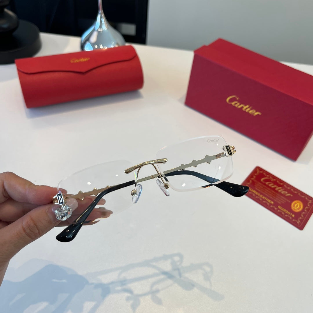 Cartier Lightweight Metal Rimless Silver Lens Sunglasses for Men & Wo - 465812 - detail image 6
