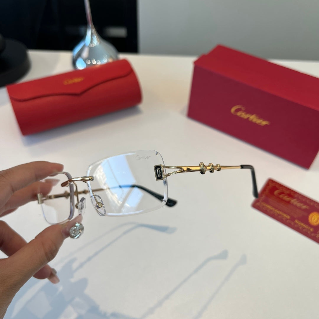 Cartier Lightweight Metal Rimless Silver Lens Sunglasses for Men & Wo - 372278 - detail image 4