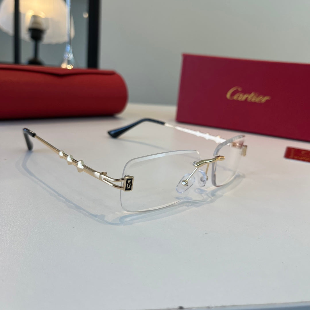 Cartier Lightweight Metal Rimless Silver Lens Sunglasses for Men & Wo - 432387