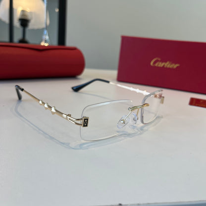 Cartier Lightweight Metal Rimless Silver Lens Sunglasses for Men & Wo - 432387
