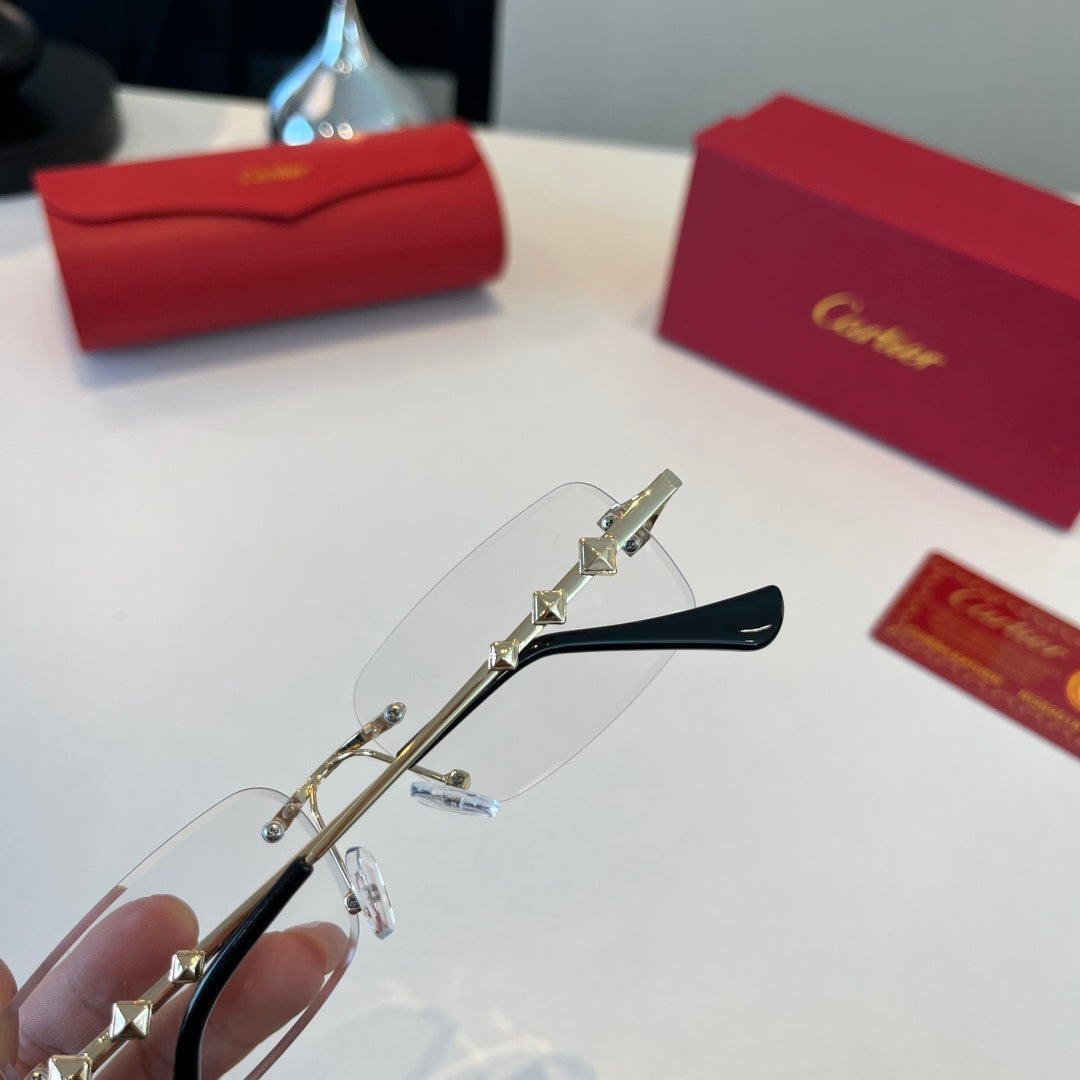 Cartier Lightweight Metal Rimless Silver Lens Sunglasses for Men & Wo - 432387 - detail image 7