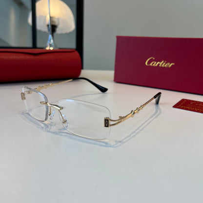 Cartier Lightweight Metal Rimless Silver Lens Sunglasses for Men & Wo - 372278 - detail image 3