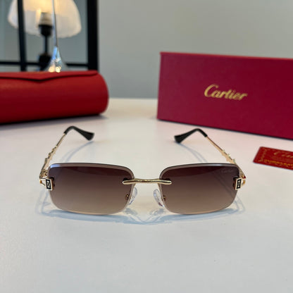 Cartier Lightweight Metal Rimless Silver Lens Sunglasses for Men & Wo - 372279 - detail image 2