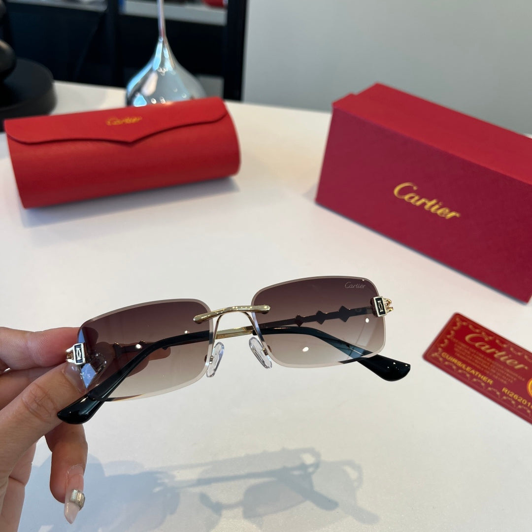Cartier Lightweight Metal Rimless Silver Lens Sunglasses for Men & Wo - 465813 - detail image 5