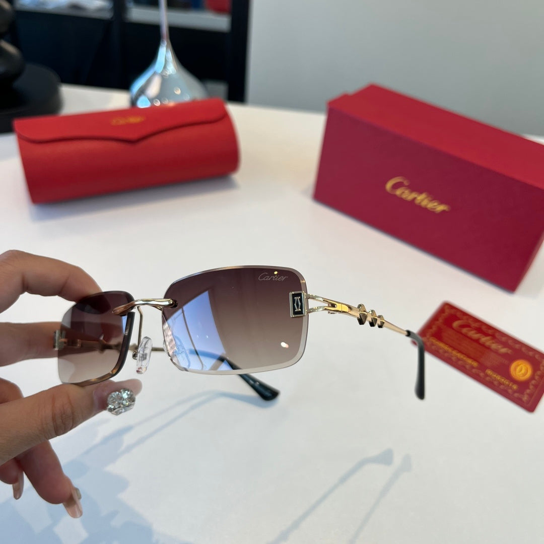 Cartier Lightweight Metal Rimless Silver Lens Sunglasses for Men & Wo - 432388 - detail image 4