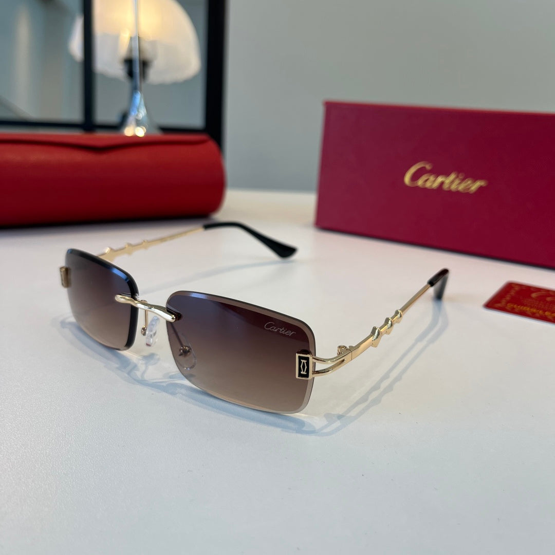 Cartier Lightweight Metal Rimless Silver Lens Sunglasses for Men & Wo - 432388 - detail image 3