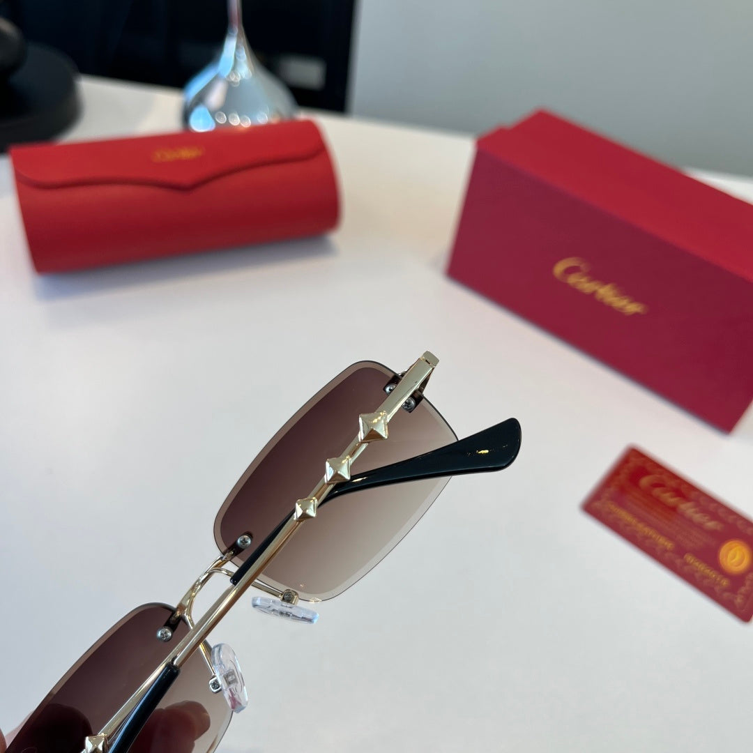 Cartier Lightweight Metal Rimless Silver Lens Sunglasses for Men & Wo - 465813 - detail image 7