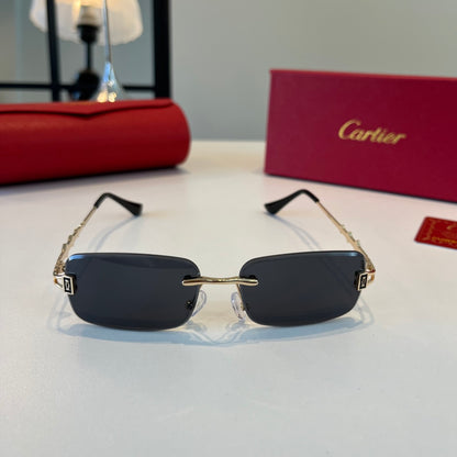 Cartier Lightweight Metal Rimless Blue Lens Sunglasses for Men & Wome - 465814 - detail image 2