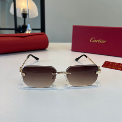 Cartier Lightweight Metal Rimless Silver Lens Sunglasses for Men & Wo - 372283 - detail image 2
