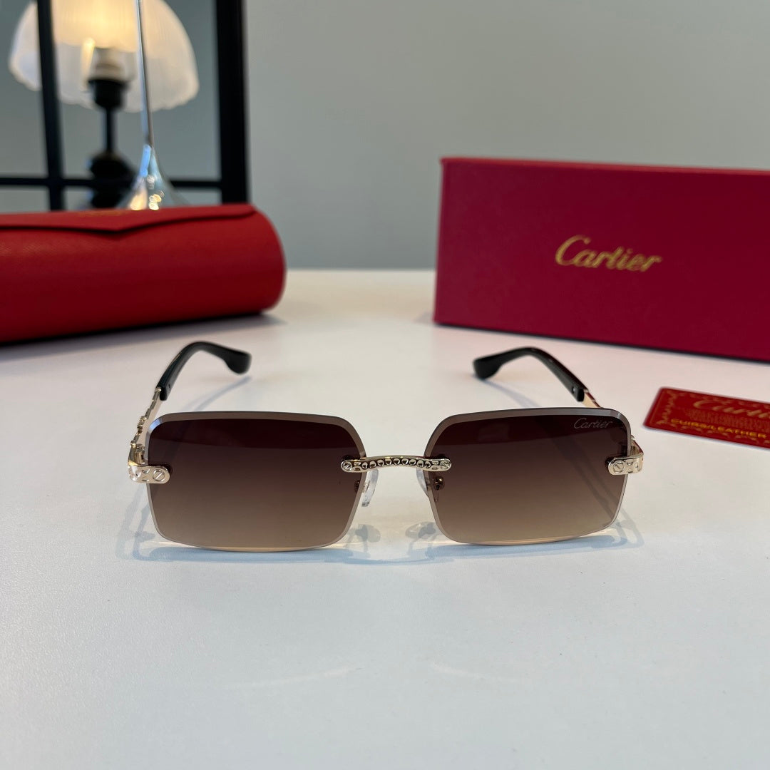 Cartier Lightweight Metal Rimless Red Lens Sunglasses for Men & Women - 465815 - detail image 2