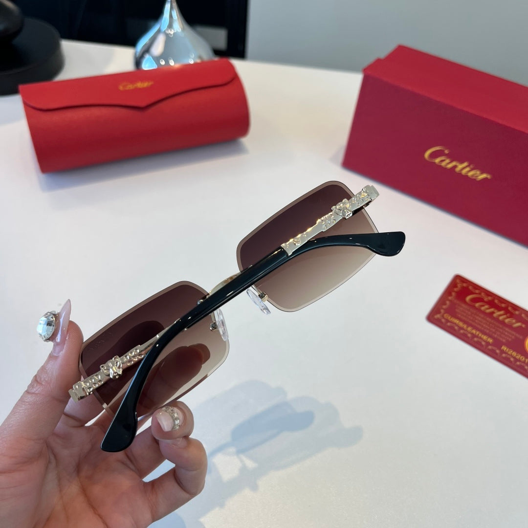 Cartier Lightweight Metal Rimless Red Lens Sunglasses for Men & Women - 432393 - detail image 8