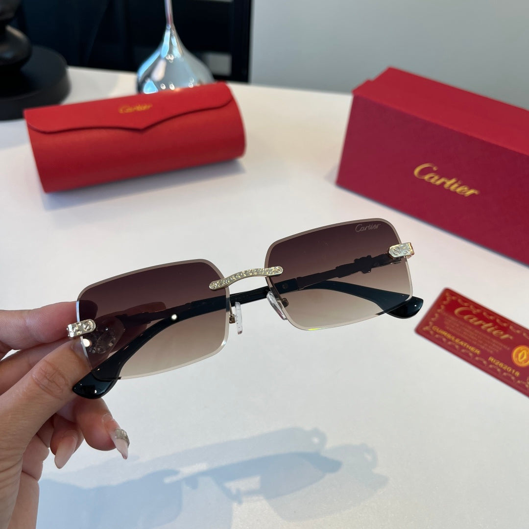 Cartier Lightweight Metal Rimless Red Lens Sunglasses for Men & Women - 432393 - detail image 5
