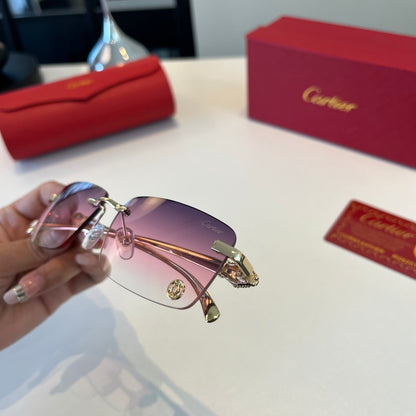 Cartier Lightweight Metal Rimless Silver Lens Sunglasses for Men & Wo - 432394 - detail image 5