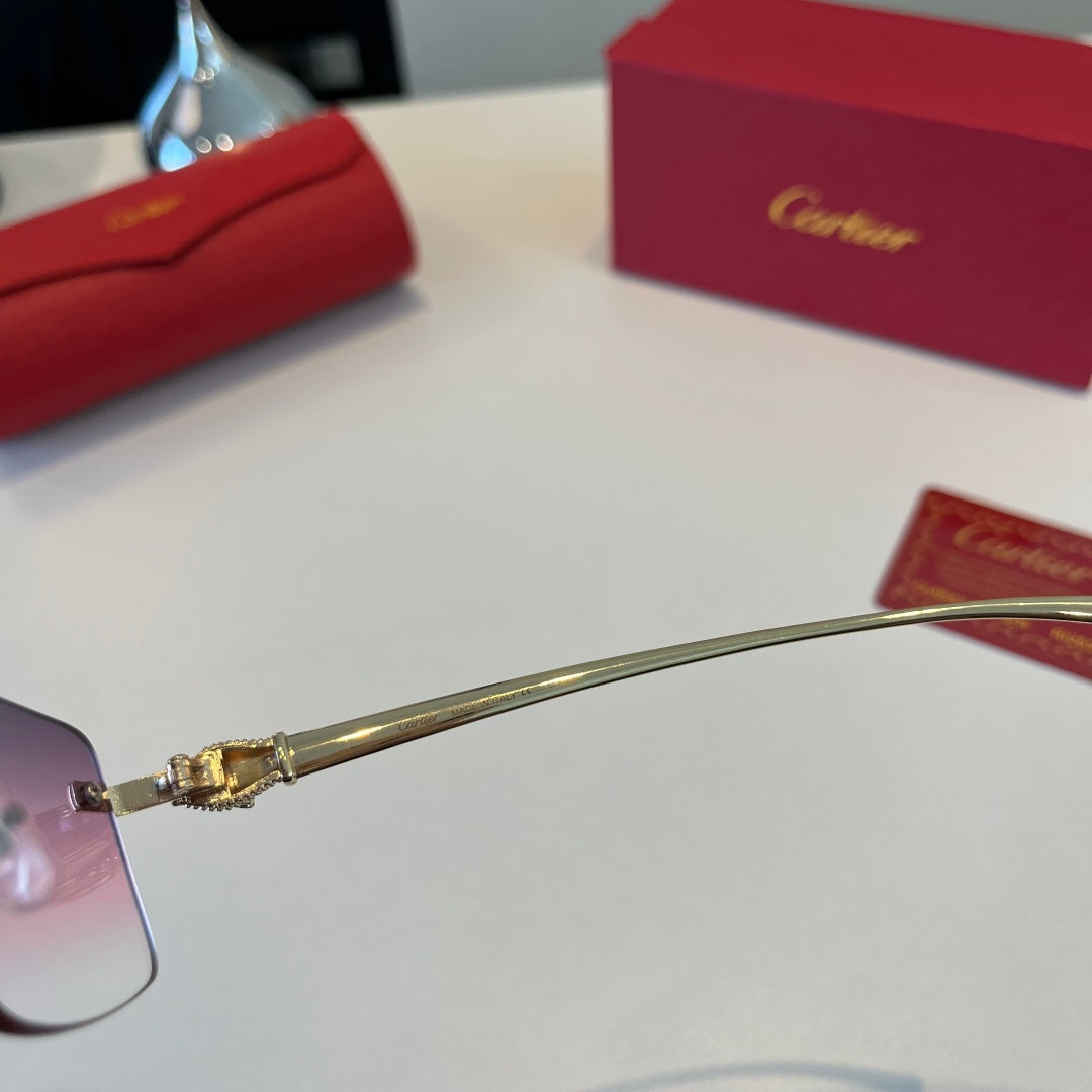 Cartier Lightweight Metal Rimless Silver Lens Sunglasses for Men & Wo - 432394 - detail image 9