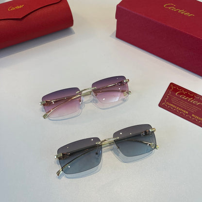 Cartier Lightweight Metal Rimless Silver Lens Sunglasses for Men & Wo - 432394 - detail image 10