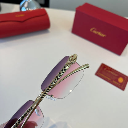 Cartier Lightweight Metal Rimless Silver Lens Sunglasses for Men & Wo - 432394 - detail image 7