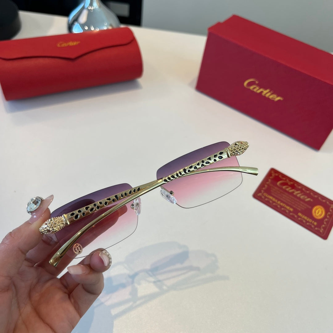 Cartier Lightweight Metal Rimless Silver Lens Sunglasses for Men & Wo - 465816 - detail image 8