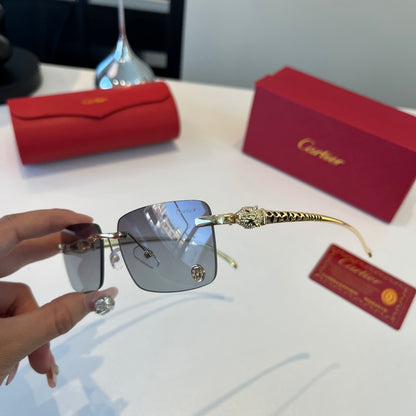 Cartier Lightweight Metal Rimless Silver Lens Sunglasses for Men & Wo - 432395 - detail image 10