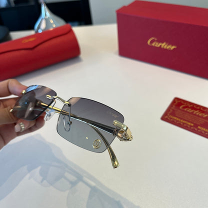 Cartier Lightweight Metal Rimless Silver Lens Sunglasses for Men & Wo - 465817 - detail image 6