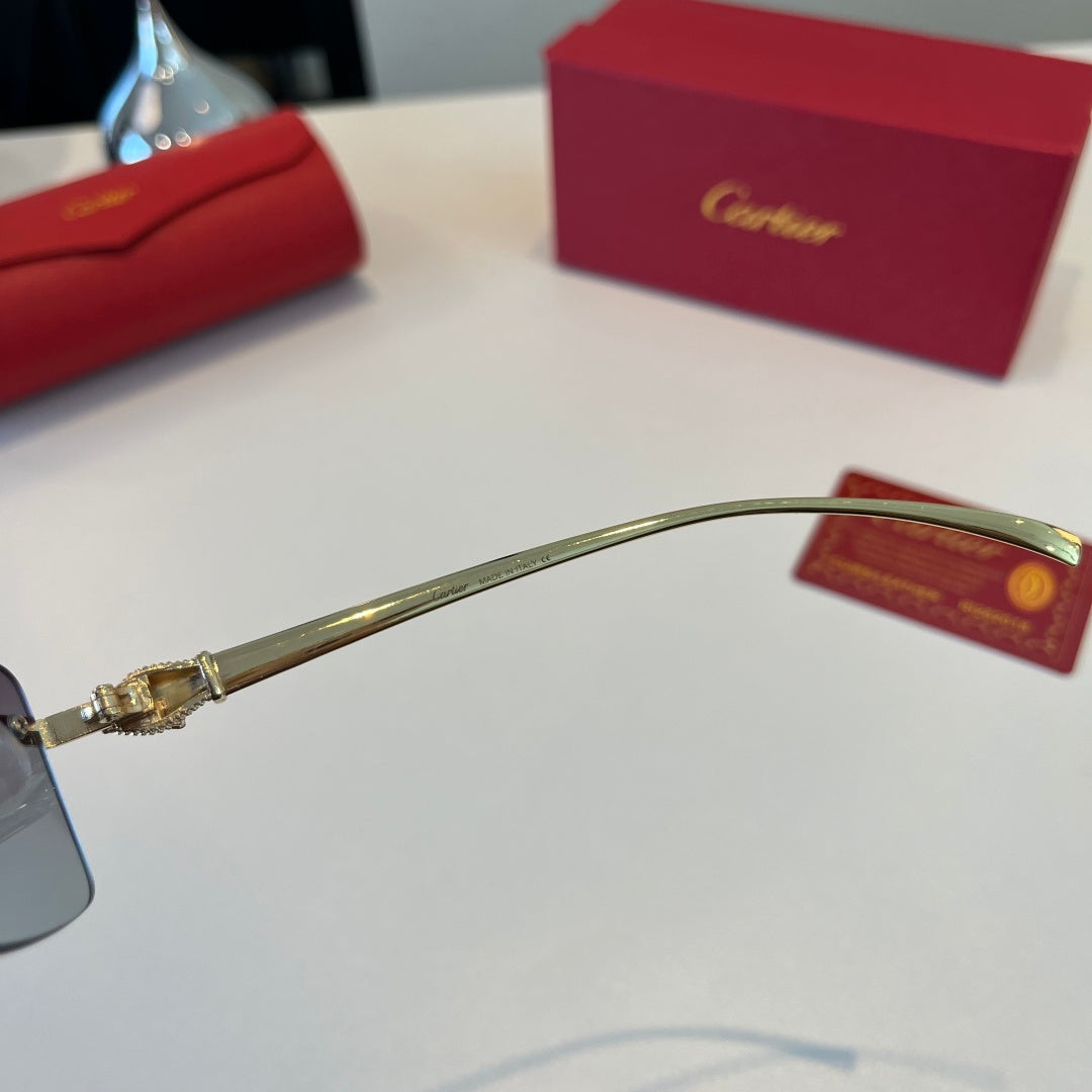Cartier Lightweight Metal Rimless Silver Lens Sunglasses for Men & Wo - 465817 - detail image 9