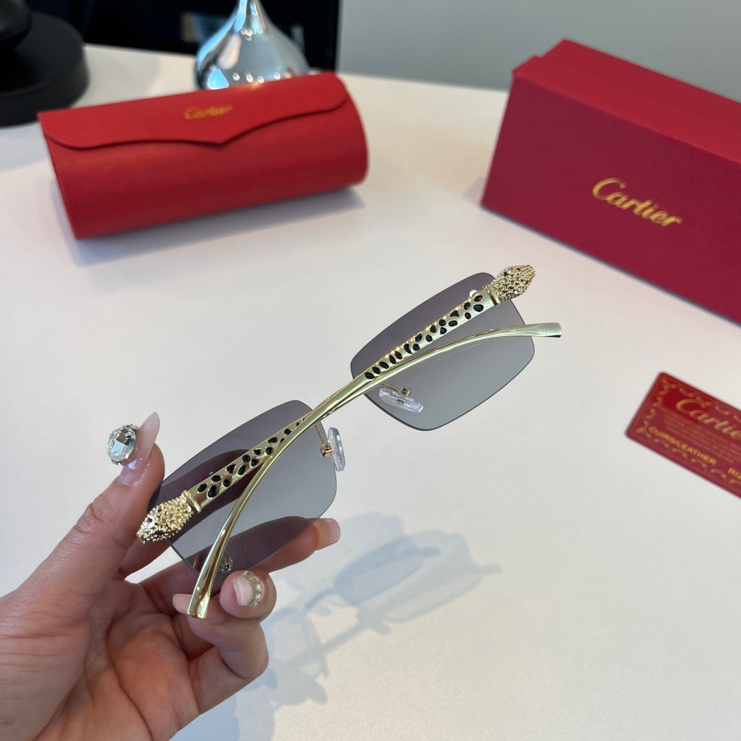 Cartier Lightweight Metal Rimless Red Lens Sunglasses for Men & Women - 465818 - detail image 12